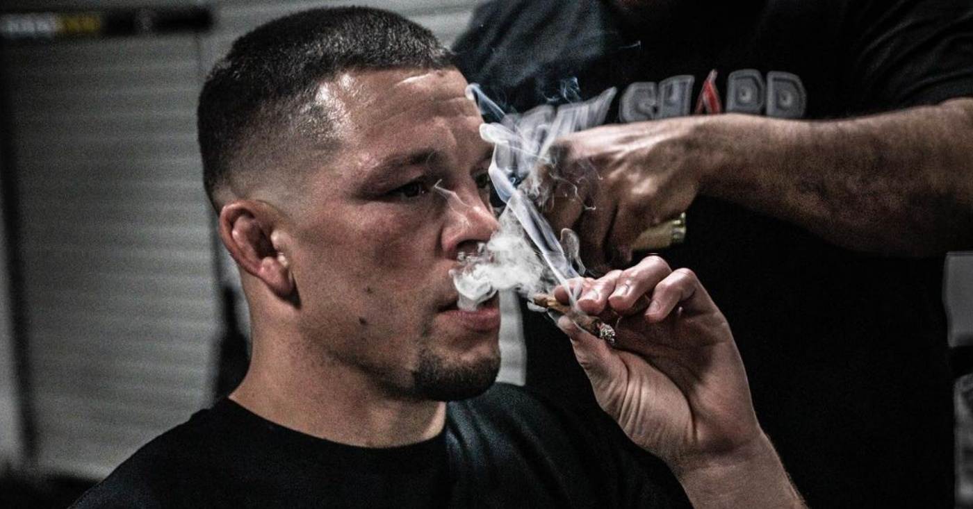 Nate Diaz Smokes During His Jake Paul Training Camp